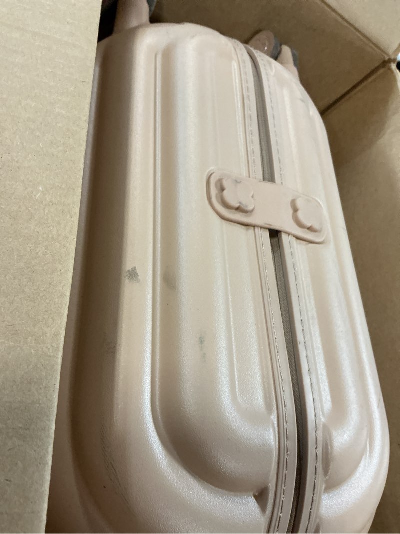 Condition photo showing As Is for artrips carry on luggage 20 inch for business travel & short trips, italian-inspired lightweight hard shell suitcase, german pc matte shell, airline approved, tsa lock, grey 20 inch carry-on  brown