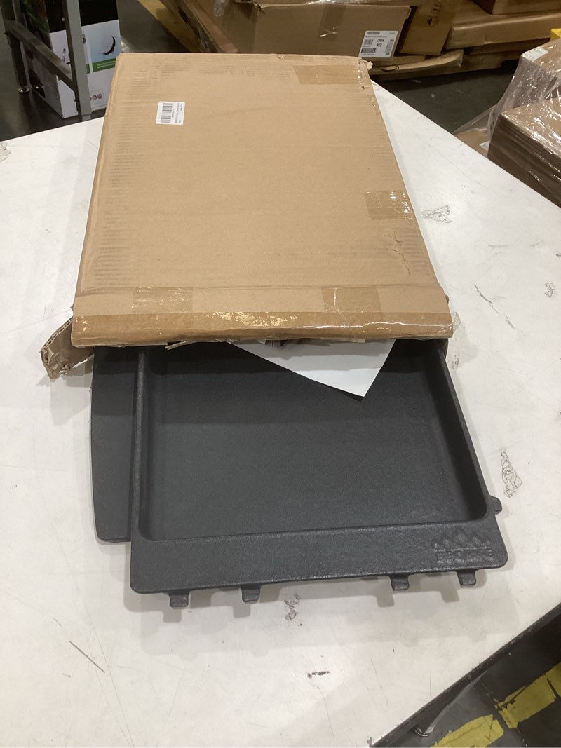 Condition photo showing Good Condition for 7658 cast iron griddle replacement part for weber spirit griddle insert, compatible with weber spirit & spirit ii 2 & 3 burner e-200 & e-300 series 17.5" x 11.9" x 2"