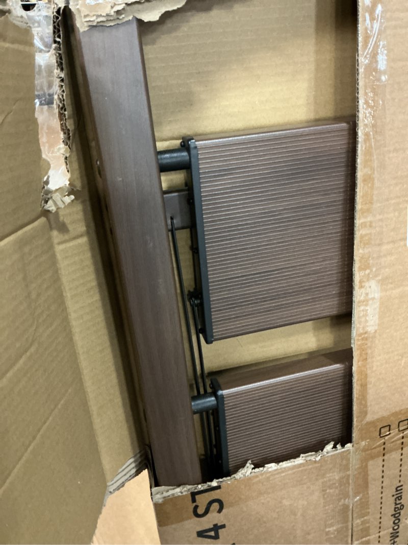 Condition photo showing Good Condition for HillhutApex 4 Step Foldable Aluminum Step Ladder with Handgrip, Anti-Slip Pedal, 330lbs Capacity, Lightweight & Portable for Home, Kitchen, Office, Garage (Walnut) Walnut 4 Step With Handrail