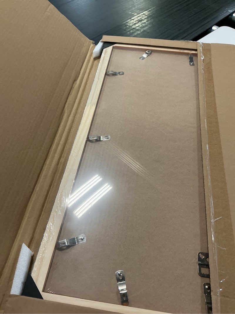 Condition photo showing Good Condition for wood 18x24 frame gold, ornate natural 24x18in poster picture frame, modern golden 18 x 24inch gallery wall photo frame with hd plexiglass, horizontal vertical wall mounting display 1pcs gold 18x24