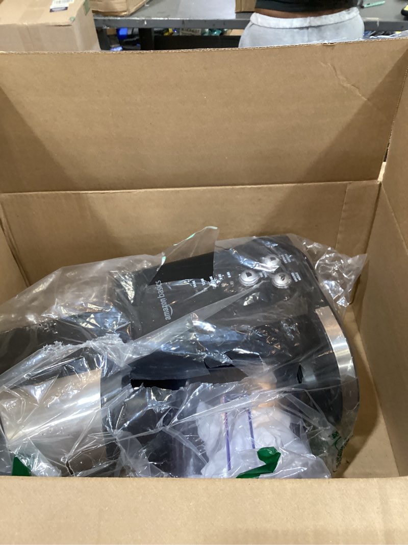 Condition photo showing Good Condition for amazon basics single serve coffee maker k-cup, 14 oz, black & stainless steel machine, 5.98"d x 9.44"w x 14.17"h