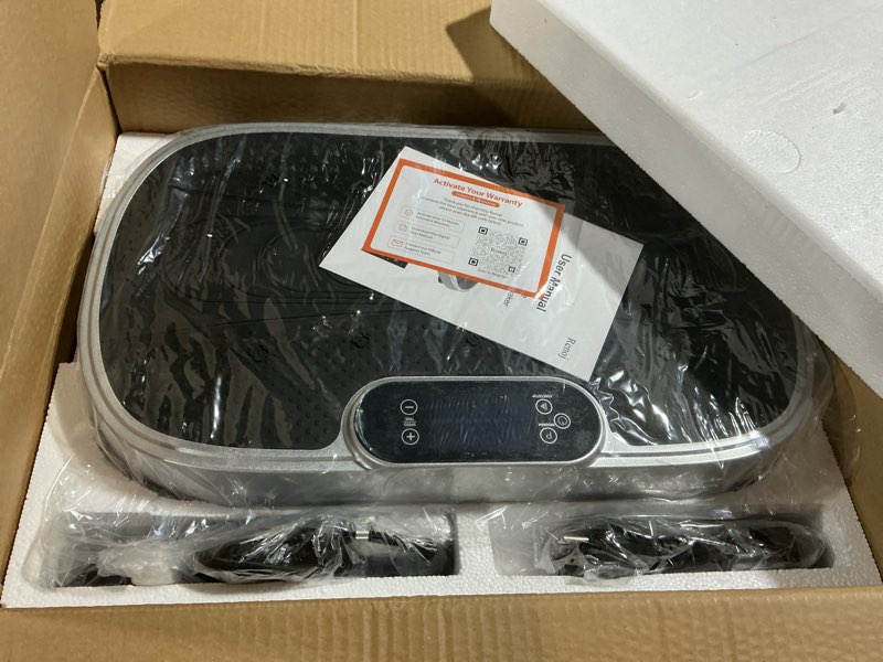 Condition photo showing Good Condition for vibration plate exercise machine for weight loss and lymphatic drainage - 330lbs capacity vibrating platform for home gym workout, full body shaker pilates equipment with loop bands for women and men