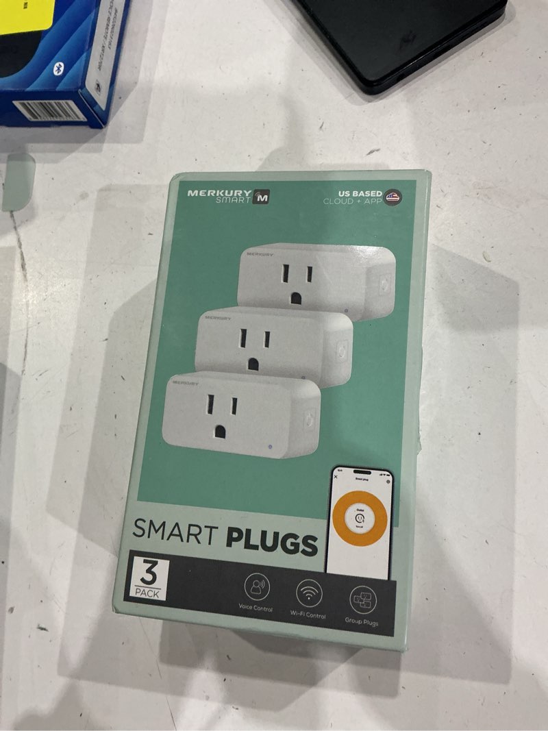 Condition photo showing New/Like New for merkury smart wi-fi plug - smart outlet compatible with alexa & google, white (3-pack)