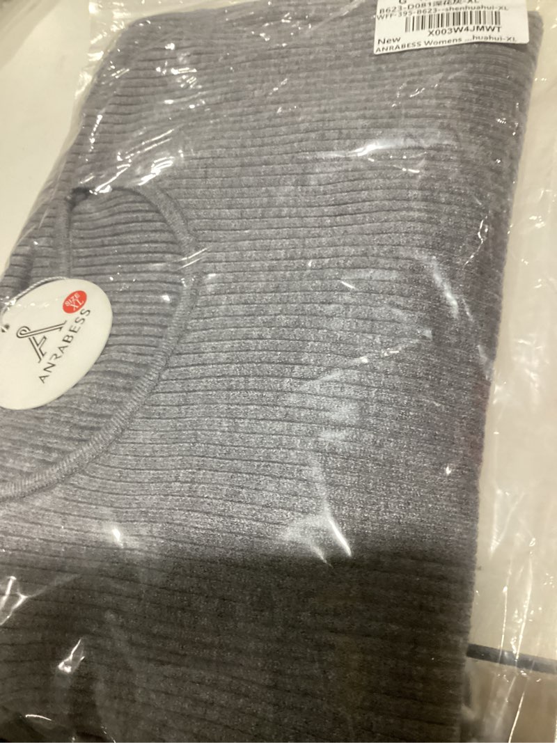 ANRABESS Womens Long Sleeve Sweater Dress Crew Neck Slim Fit Slit Tie Waist 2025 Ribbed Knit Bodycon