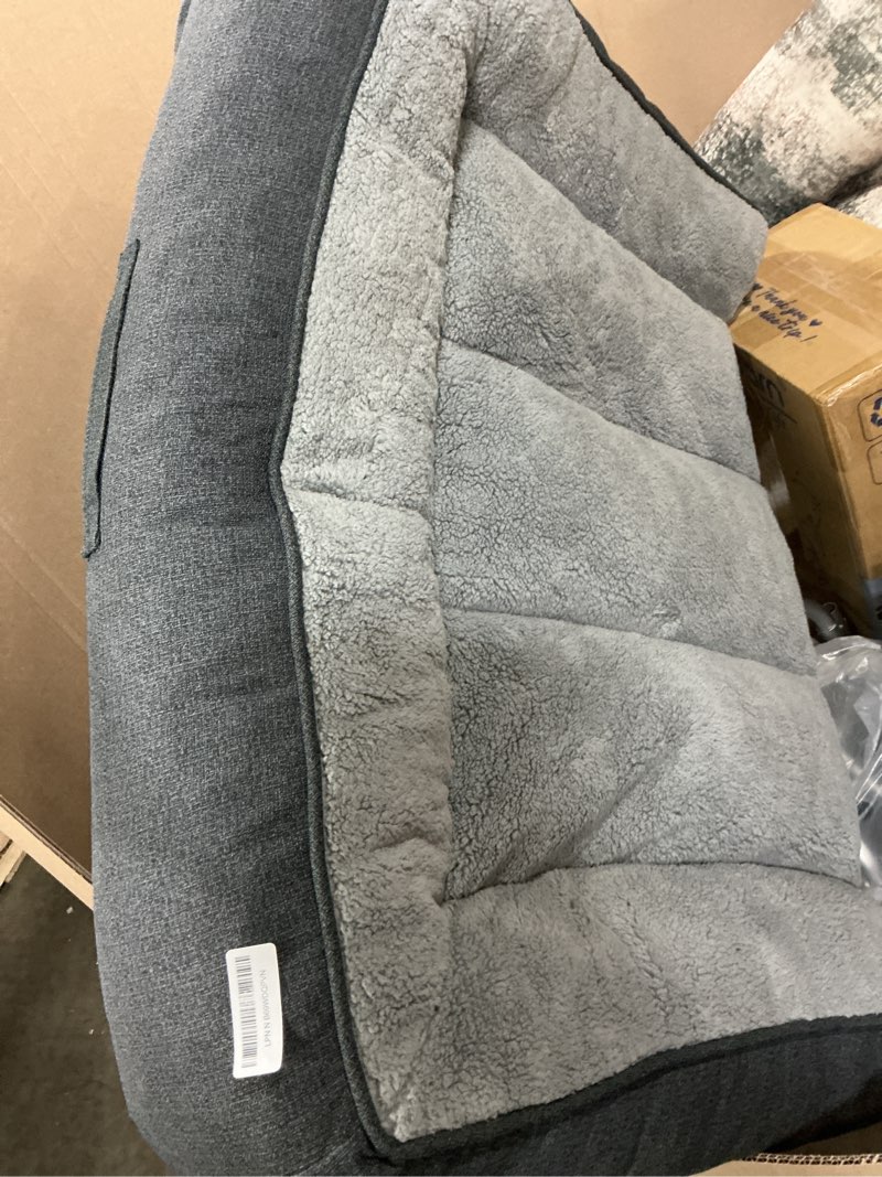 Condition photo showing As Is for bedsure supportmax™ xl orthopedic dog beds large sized dog - extra thick supportive dogs couch with waterproof washable cover, extra large comfort pet sofa with soft sherpa & nonskid bottom, grey, 42" 42"l x 30"w x 9.5"th grey