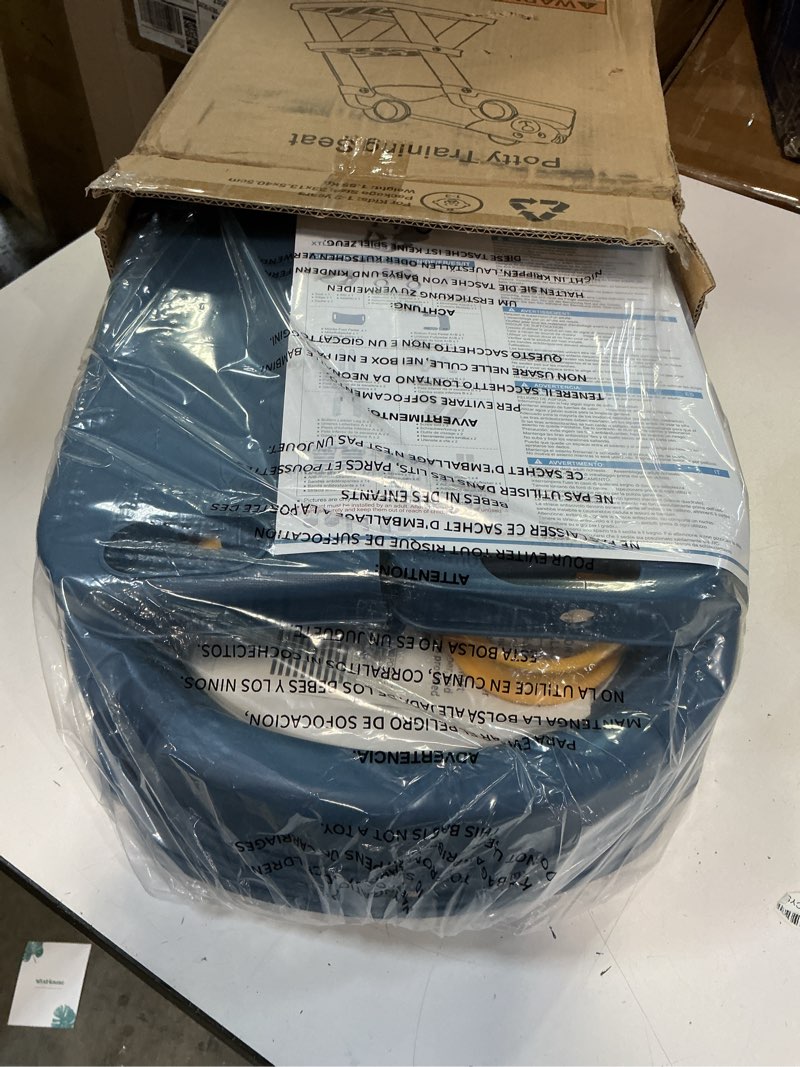 Condition photo showing New/Like New for potty training seat, upgrade toddler toilet seat for kids boys girls, 2 in 1 potty training toilet for kids, splash guard anti-slip pad step stool?blueyellow? blue/yellow