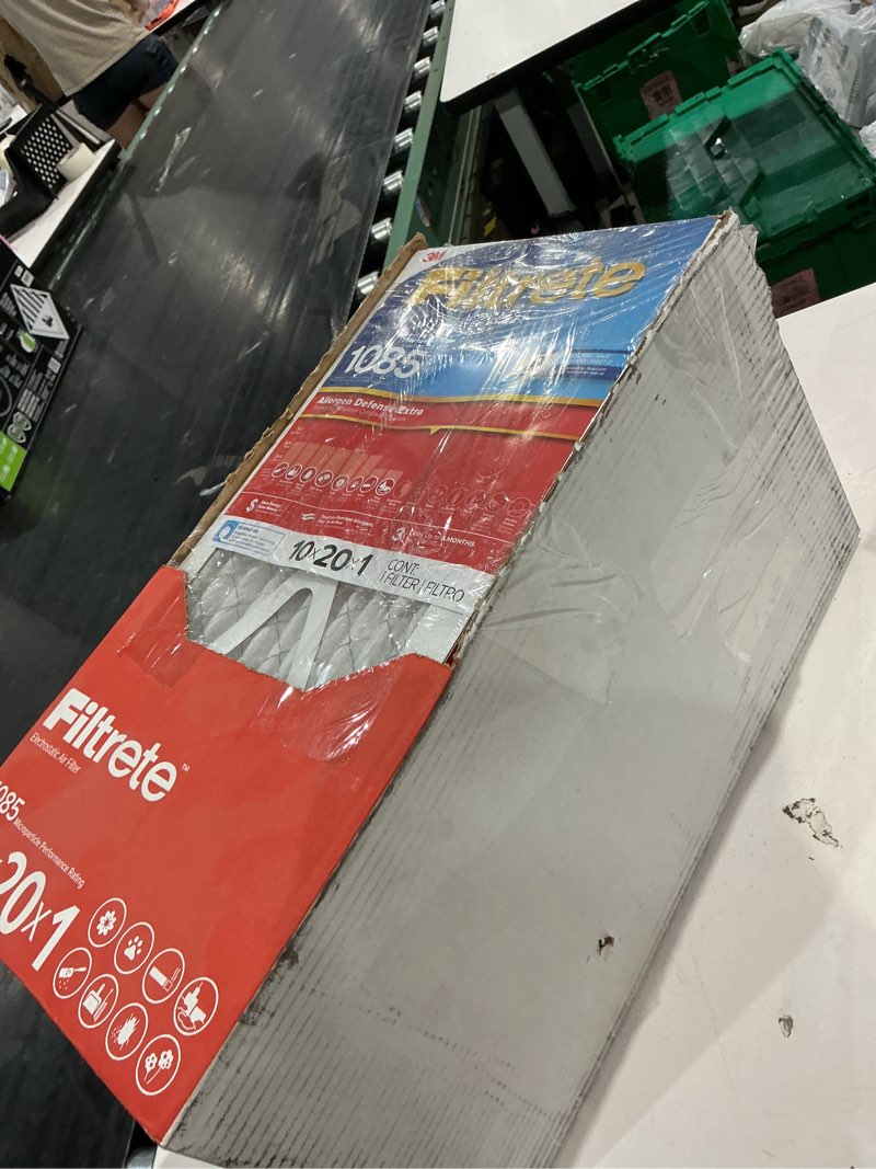 Condition photo showing Good Condition for 1 box 12 units))))))))))))))filtrete 10-in w x 20-in l x 1-in merv 11 1085 mpr allergen defense extra electrostatic pleated air filter