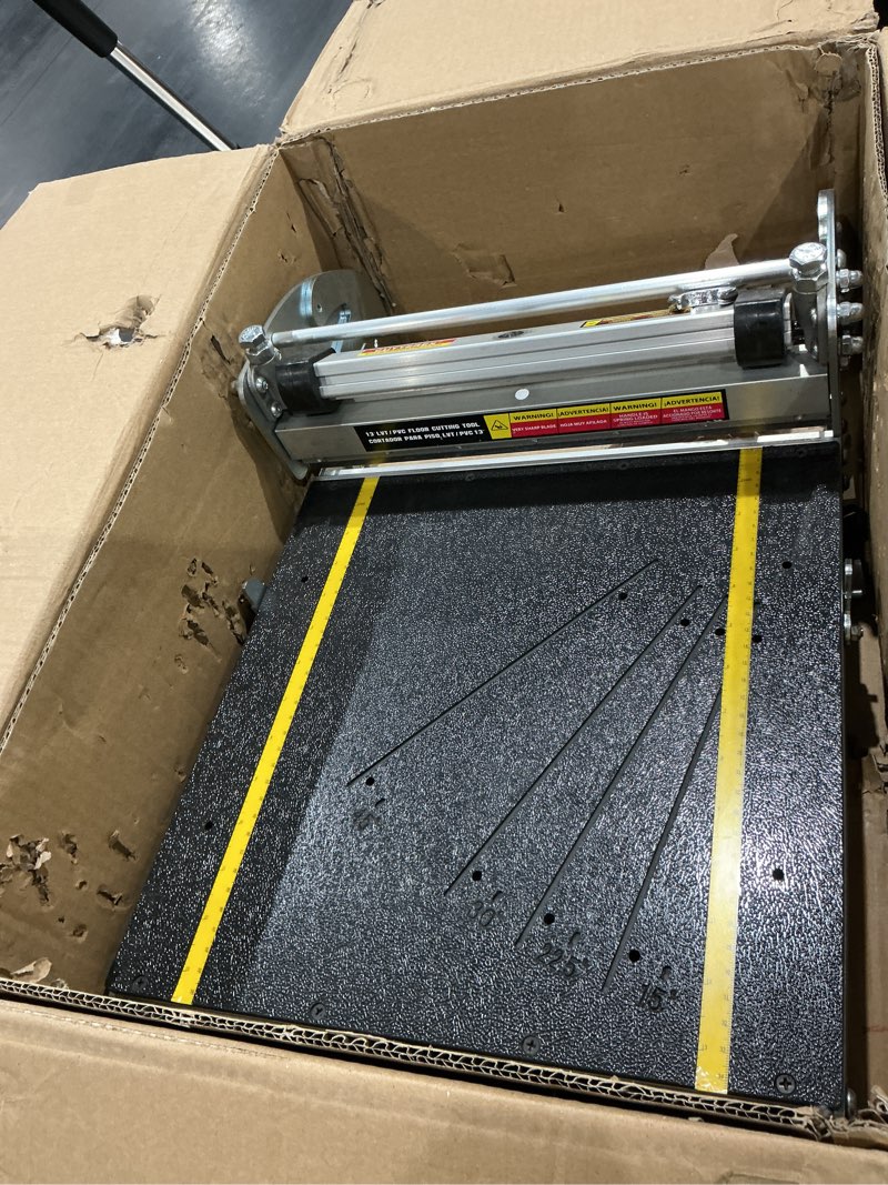 Condition photo showing Good Condition for 13" free 360° vinyl floor cutter for vct, lvt, pvc, wpc, rubber floor and rigid core vinyl plank, 1 pc free spare blade