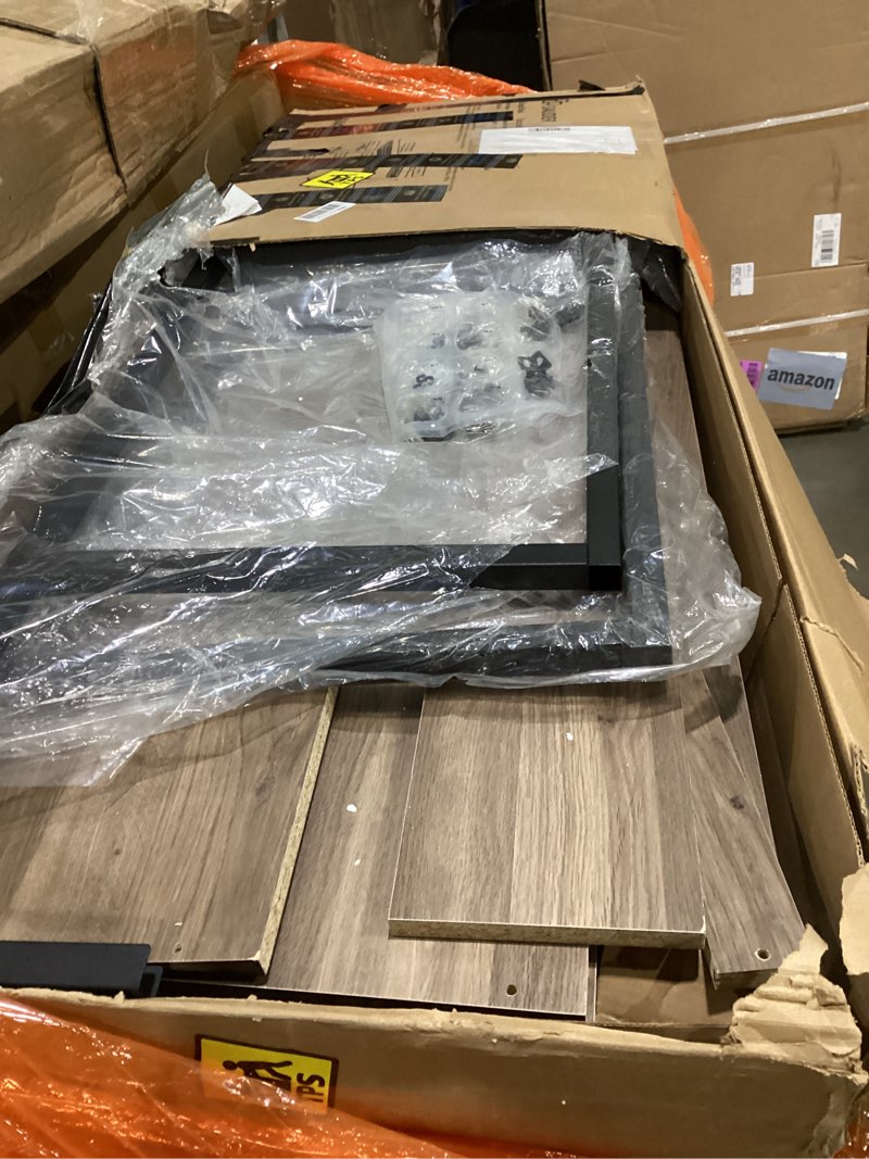 Condition photo showing As Is for sauder transit l-desk, salt oak finish