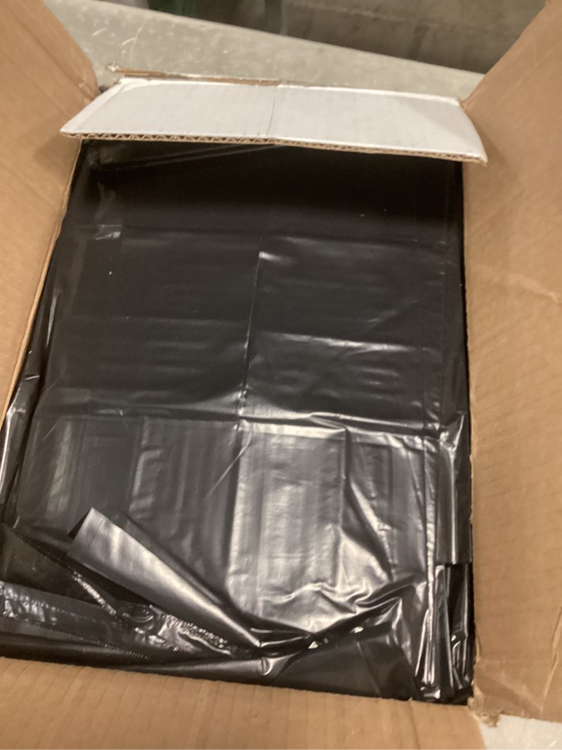 Condition photo showing Good Condition for Plasticplace 55-60 Gallon Trash Bags, 1.2 Mil Heavy Duty Contractor Garbage Bags, Black Tear-Resistant Bags for Construction, Yard Waste, Industrial Use, Large 38” x 58” (100 Count) 100 Count (Pack of 1)