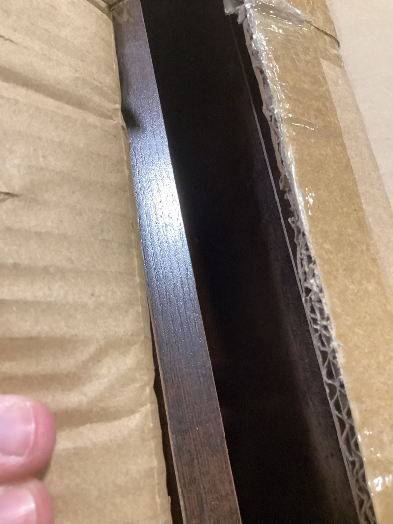 Condition photo showing As Is for lucknock small side table for small spaces, vintage end table, narrow couch side table with storage, skinny nightstand bedside table for bedroom, living room, farmhouse, no-tool assembly, rustic brown