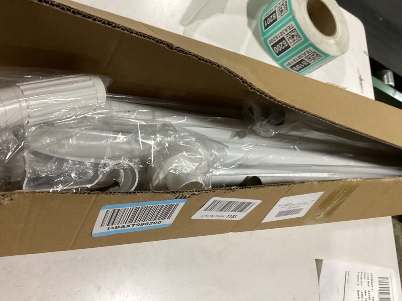 Condition photo showing New/Like New for AIZESI 41-182 Inch Heavy Duty White Tension Curtain Rod - No Drilling, Adjustable, Rust-Proof for Outdoor, Living Room, Bathroom White 41" to 182"