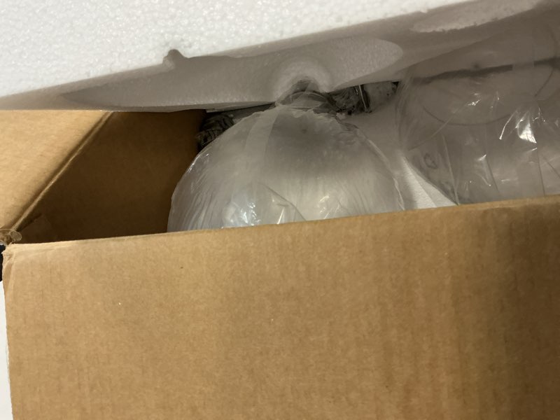 Condition photo showing As Is for 2-Pack Pendant Lights Kitchen Island, 8" Brushed Nickel Hanging Light Fixtures with Clear Glass Shade, Modern Large Kitchen Pendant Lighting Over Island for Dining Room, AD-25045-2PB-SN