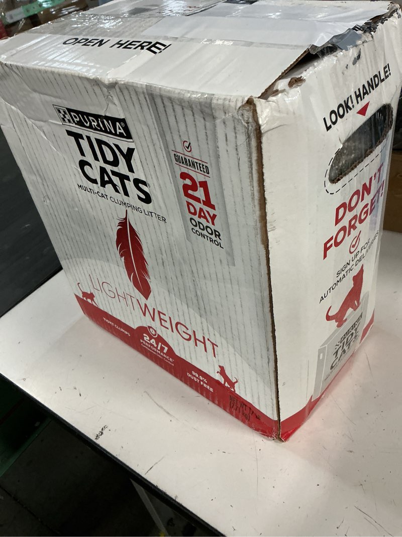 Condition photo showing New/Like New for purina tidy cats lightweight 24/7 performance odor control, multi-cat, clumping, 99.9 percent dust free cat litter - 17 lb. box 17 pound (pack of 1)