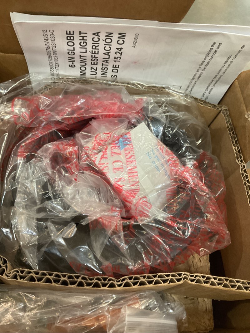 Condition photo showing As Is for project source 5.78-in matte black indoor 1 -light flush mount light with opal glass