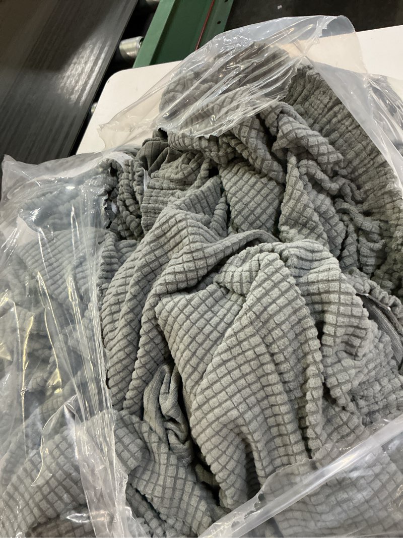 Condition photo showing As Is for h.versailtex 2025 new sectional couch covers 8 pieces stretch sofa covers for sectional sofa set separate l shaped couch cover for both left/right couch (seat and back: 1 chaise + 3 sofa, dove) seat and back: 1 chaise + 3 sofa dove