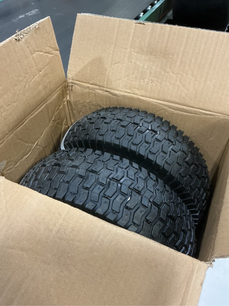 Condition photo showing Good Condition for 2-Pack 13x5.00-6 Front Tire and Wheel Assembly For Riding Lawnmower with 3"-6"Centered Hub,3/4'' or 5/8''Sintered iron Bushing.Turf Tread. (13 x 5.00-6 Tube Type,Turf Tread)