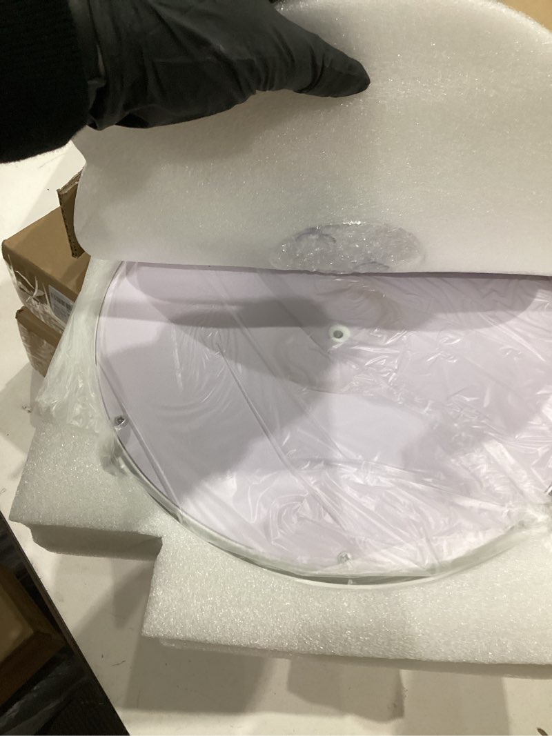 Condition photo showing New/Like New for makeup mirror with lights, lighted makeup mirror with magnification, 1x/10x, large round vanity mirror with stand, 3 color modes, brightness adjustable, smart touch control, 13 inches diameter 15"l x 13"w