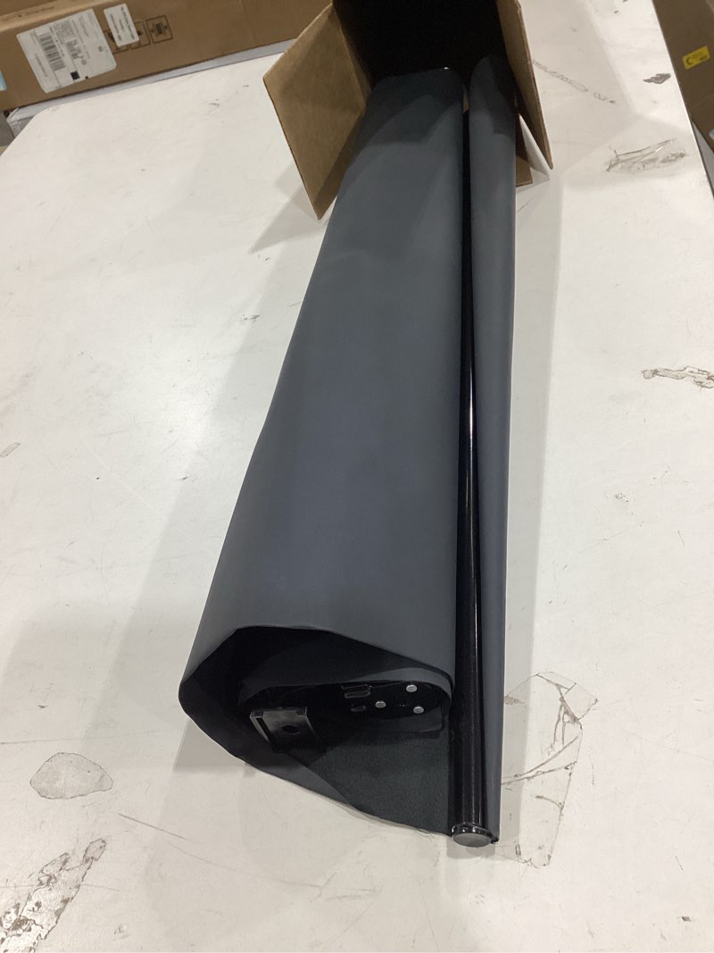 Condition photo showing As Is for lazblinds no drill blackout roller shades for indoor windows, cordless window blinds, thermal insulated fabric uv protection for home and office, 26" w x 72" h, black blackout-black 26" w × 72" h