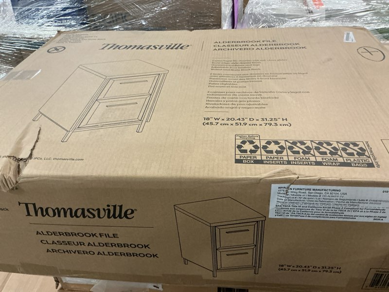 Condition photo showing New/Like New for thomasville® alderbrook 21"d vertical 2-drawer file cabinet, walnut/matte black