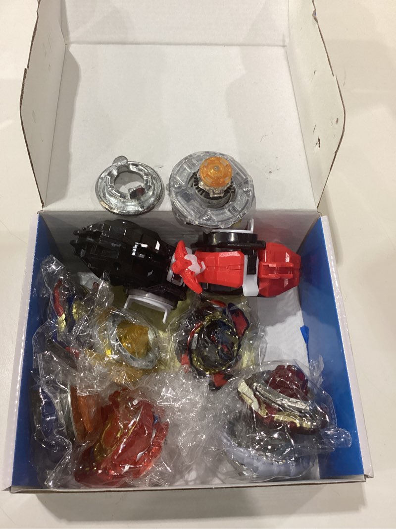 Condition photo showing As Is for Battling Top Burst Gyro Toy Set Toy Gift for Children Boys Ages 6 8 10 12+ Combat Battling Game 12 Burst Spinning Tops 2 Two Way Launchers Grip Starter ONE BOT APART