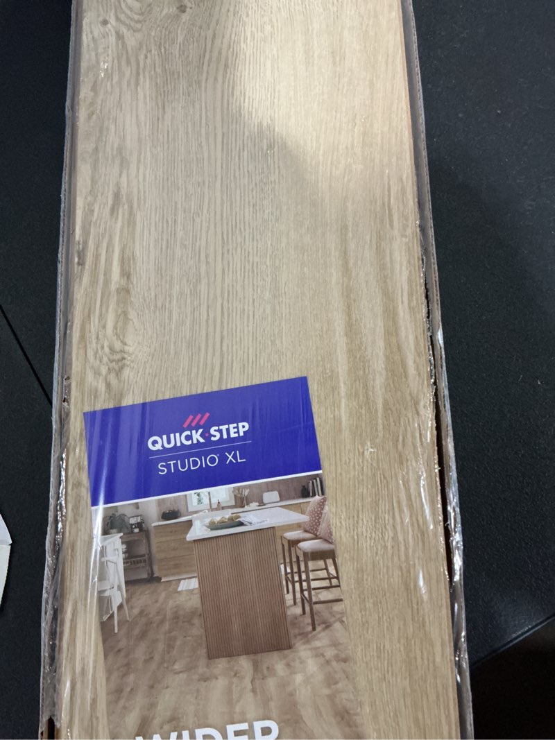 Condition photo showing As Is for quickstep studio xl + spill repel birchwood bay oak 12-mm t x 9-1/4-in w x 48-in l waterproof
