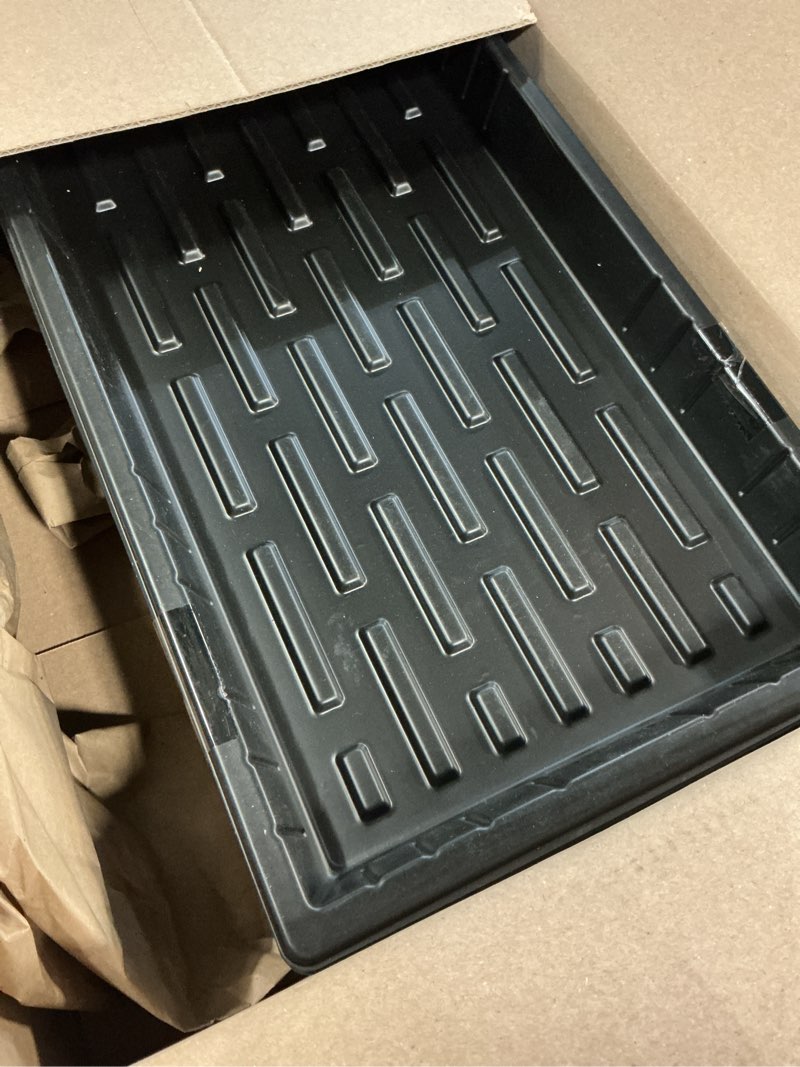 Condition photo showing Good Condition for rootrimmer 20 pack shallow 1020 trays no holes, heavy duty reusable seed starter flat seedling tray for 72/128 cell plug tray, transplant, microgreen & seed germination (21"×11", 1.6" deep, td538) td538-20p-black