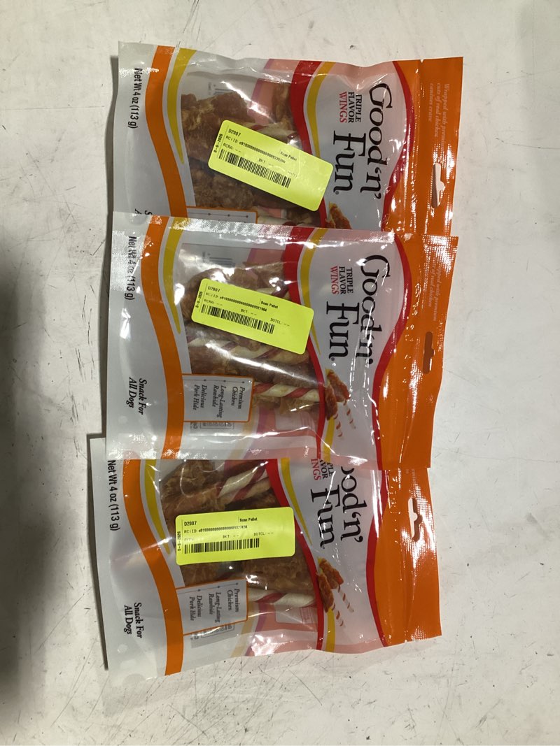 Condition photo showing New/Like New for good n fun dog treats 3 bags
