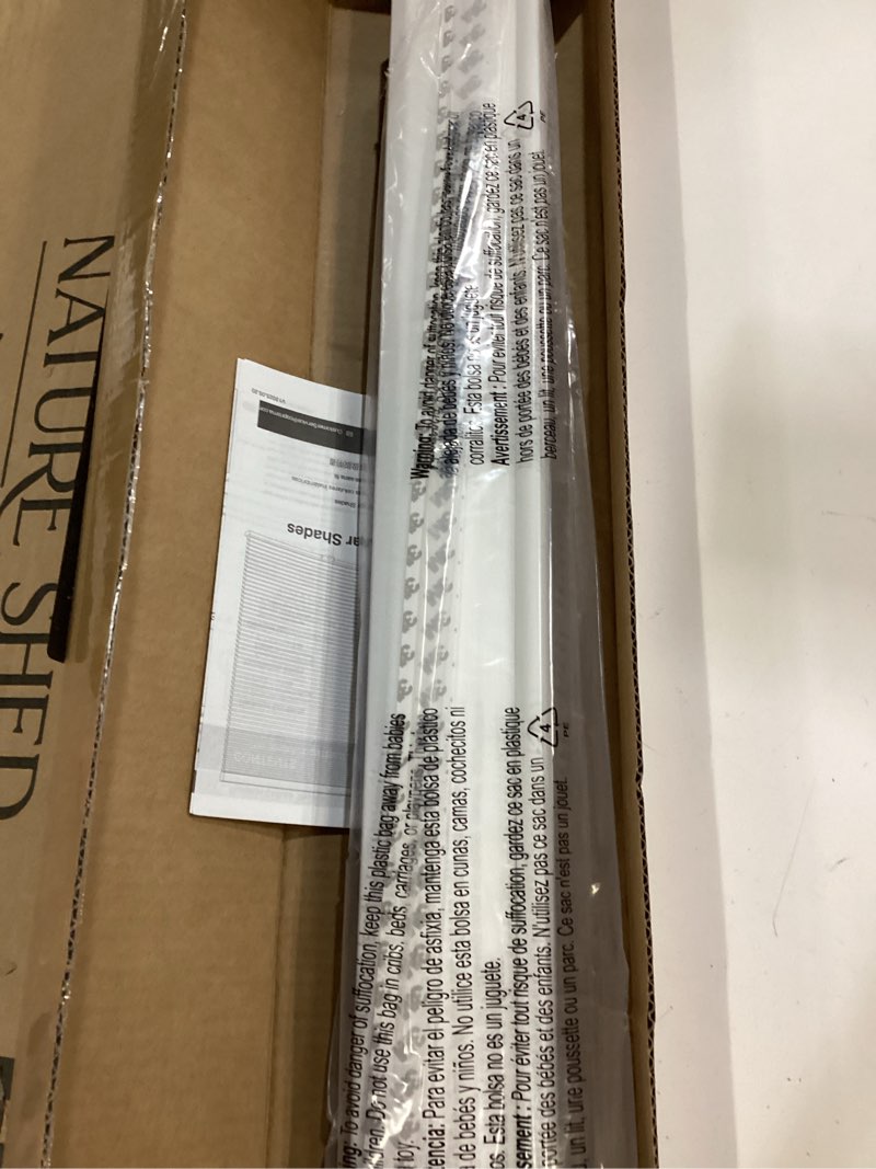 Condition photo showing New/Like New for LazBlinds Cordless Cellular Shades for French Doors, No Drill French Door Blinds for Privacy, Light Filtering Honeycomb Shades for Front Door Patio Sliding Glass Door, 1 Pack, 24" W x 78" H, White White-light Filtering 24"W x 78"H