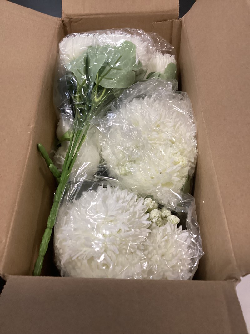 Condition photo showing New/Like New for 16 bundles artificial flowers peonies, silk faux peony bulk floral arrangements bundles fake peonies for diy bouquet for vase centerpiece home wedding party centerpiece(white)