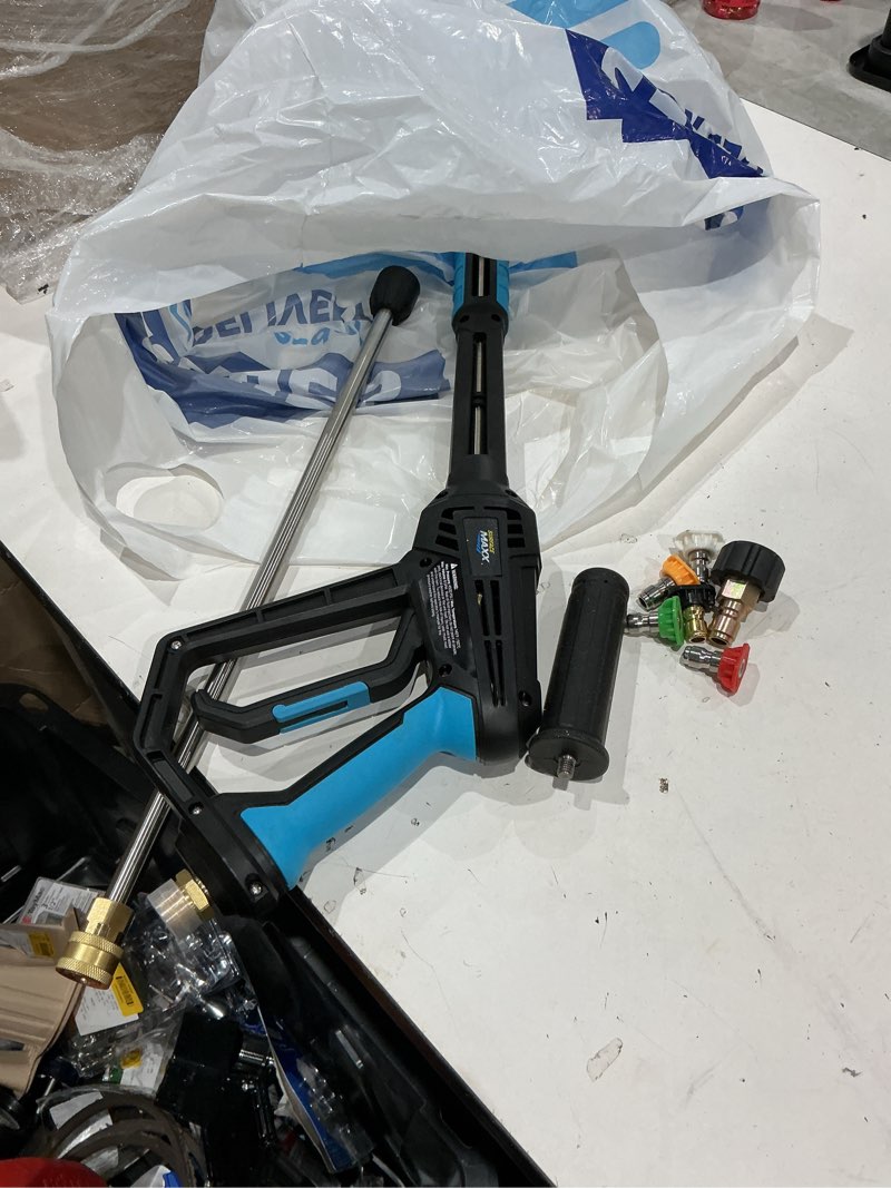 Condition photo showing As Is for surfacemaxx 4500-psi pressure washer spray gun kit