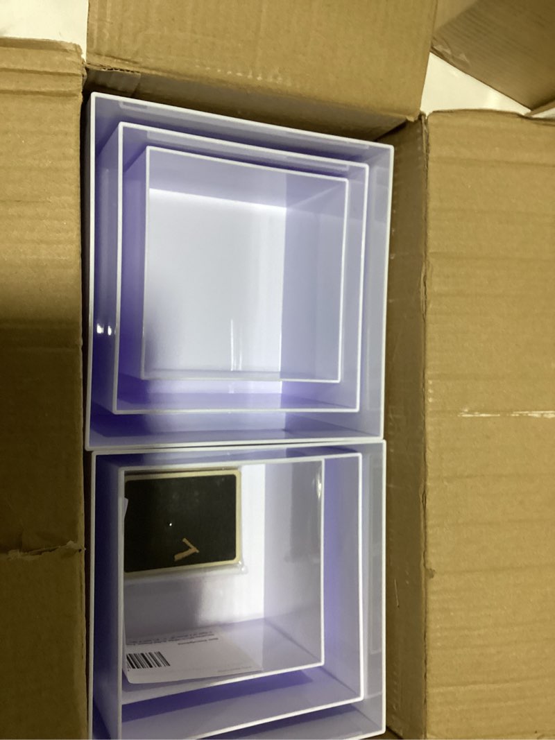 Condition photo showing New/Like New for Navatiee 6PCS White Buffet Risers, Food Risers for Buffet Table, Acrylic Nesting Display Stands, 2 Sets of 3 Sizes (6", 7", 8") with 6 Mini Signs & 2 Markers for Party Catering, Desserts & Jewelry 2 Set(6" to 8")
