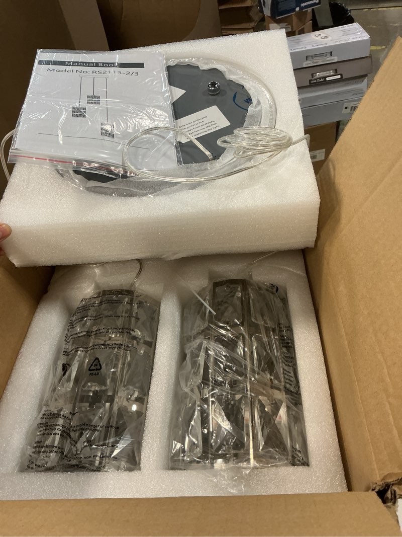 Condition photo showing New/Like New for 2-lights modern crystal pendant lights for kitchen island led dimmable glam pendant lighting chandelier for dining room hallway corner lamp nickel nickel 2 lights