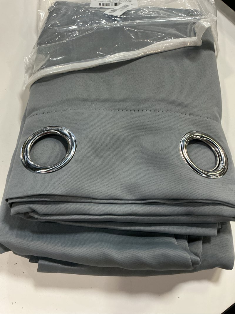 Condition photo showing Good Condition for yakamok blackout curtains 96 inches thermal insulated grey room darkening window drapes with 8 grommets window treatment curtain for living room bedroom,52 inch width, set of 2 gray 52"w x 96"l (pack of 2) grey