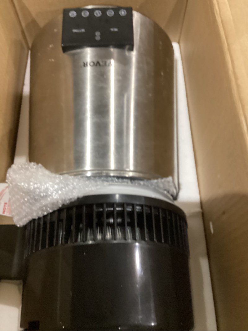 Condition photo showing As Is for VEVOR Water Distiller, 304 Stainless Steel Countertop Water Stiller, 0.3Gal/H, 0-99H Timing Dual Temp Display, 1.1Gal Distilled Water Maker Machine, Glass Carafe, 3 Carbon Bags, Citric Acid Powder Timing and Dual Temp Display
