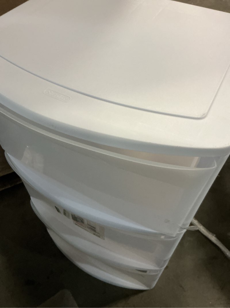 Condition photo showing Good Condition for sterilite three drawer wide cart with clear drawers