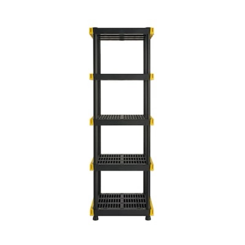 unknown size possibly incomplete .. project source 5 -tier heavy duty black plastic utility shelving uni