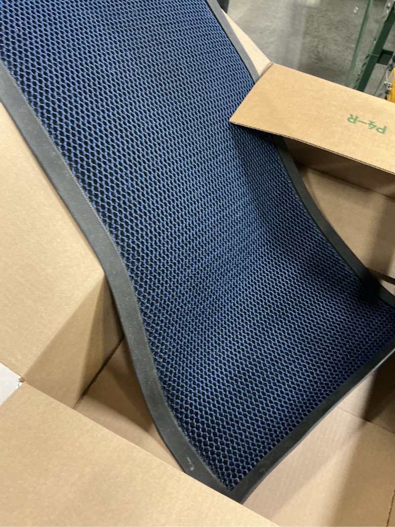 Condition photo showing Good Condition for muddy mat® mesh quick-dry door mat – heavy-duty, dirt trapper for outdoor & indoor use, ideal for entrance, mudrooms, patios, and garages, low-profile, non-slip, washable – blue 17"x30"x0.4" 17" x 30" blue