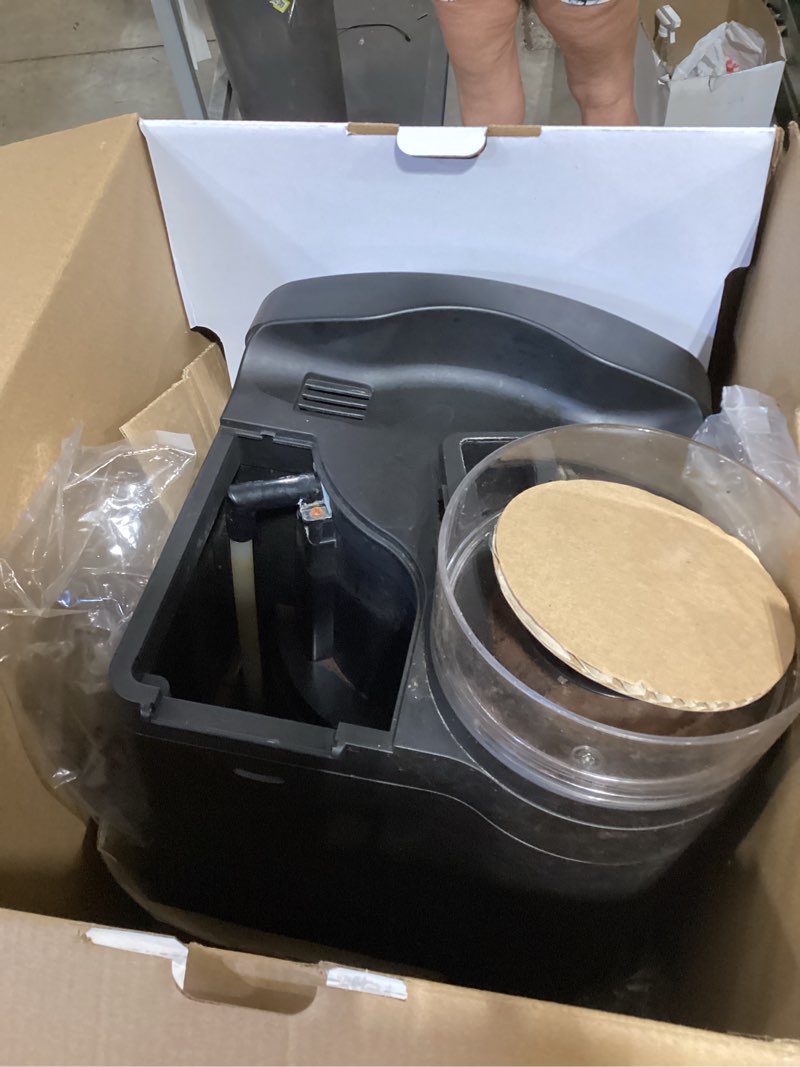Condition photo showing As Is for capresso 464.05 coffeeteam gs 10-cup digital coffeemaker with conical burr grinder, glass carafe , black , 15.5" x 9.5 "x 9.75" glass carafe coffeemaker