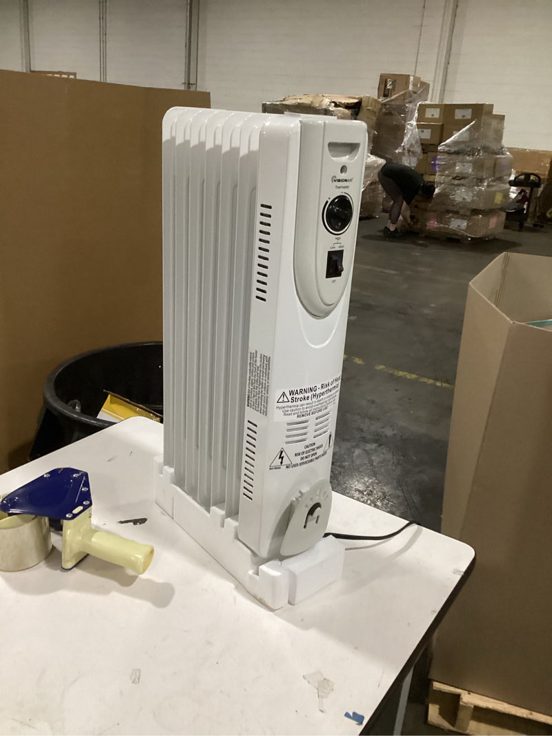 Condition photo showing Good Condition for VisionAir Oil-Filled Radiant Electric Heater 1500 -Watt Oil-filled radiant Tower Indoor Electric Space(no wheels)