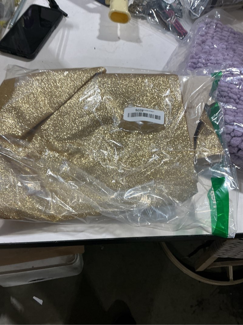 Condition photo showing Good Condition for glitter carpet runner for party -200 gsm thickness non-woven fabric runner rug with adhesive tape, hollywood carpet for event, aisle runner for wedding ceremony (glitter champaign gold, 2.6ftx15ft) champaign gold 2'7" x 15' (rectangular)