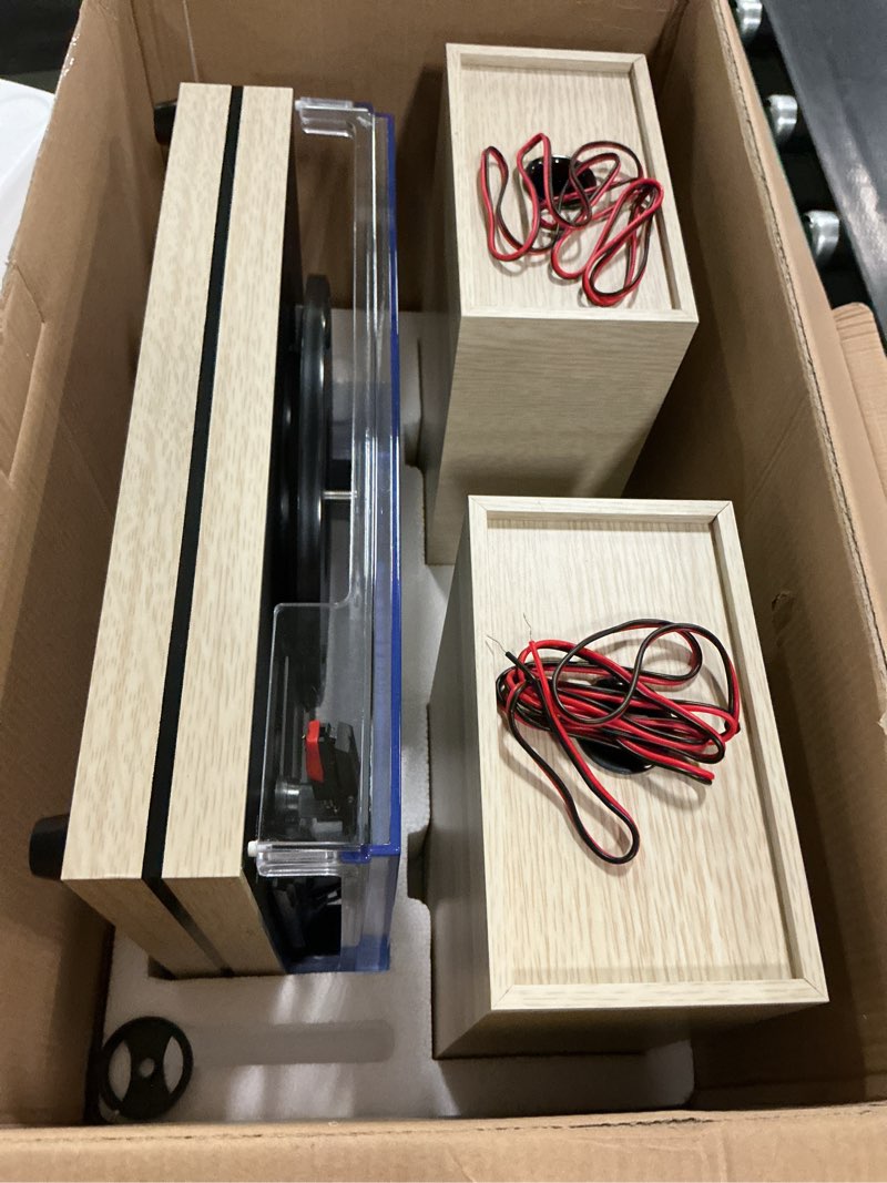 Condition photo showing Good Condition for Record Player for Vinyls with External Speakers Belt-Drive Retro Turntables for Vinyl Records Dual Stereo Speakers LP Vinyl Players 3 Speed Wireless AUX-in Headphone Auto Stop Classic White Wood White Vintage - With External Speakers