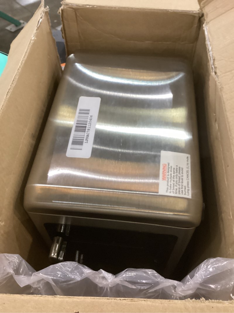 Condition photo showing As Is for whall 4 Slice Touch Screen Toaster, Stainless Steel Toasters Digital Timer, Dual Control Panel Toasters?6 Shade Settings?6 Bread Types, Smart Wide Slots, Bagel, Cancel, Defrost Stainless Steel 4 slice