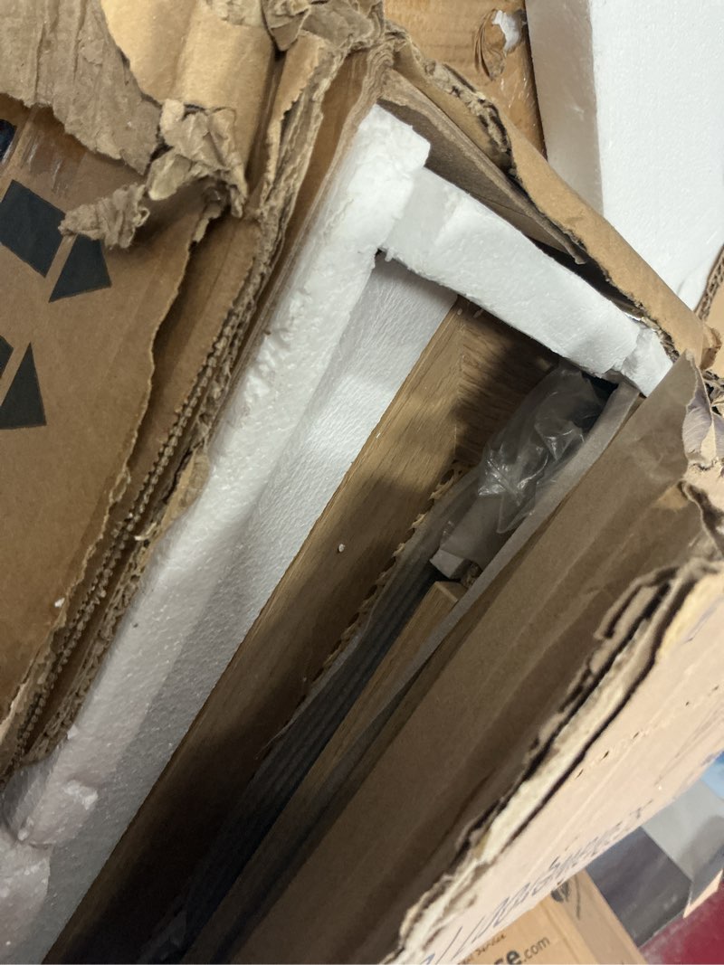 Condition photo showing New/Like New for Garvee Rattan Shoe Storage Cabinet with Doors and 3 Flip Drawers, Freestanding Organizer with Adjustable Shelves for Entryway, Narrow Shoe Rack Cabinet for Hallway, Easy Assembly, Oak Color