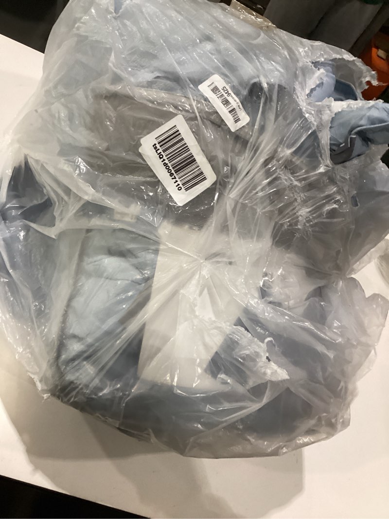 Condition photo showing As Is for bare home comforter set - oversized king size - ultra-soft - goose down alternative - premium 1800 series - all season warmth (oversized king, dusty blue) oversized king 18 - dusty blue, incomplete