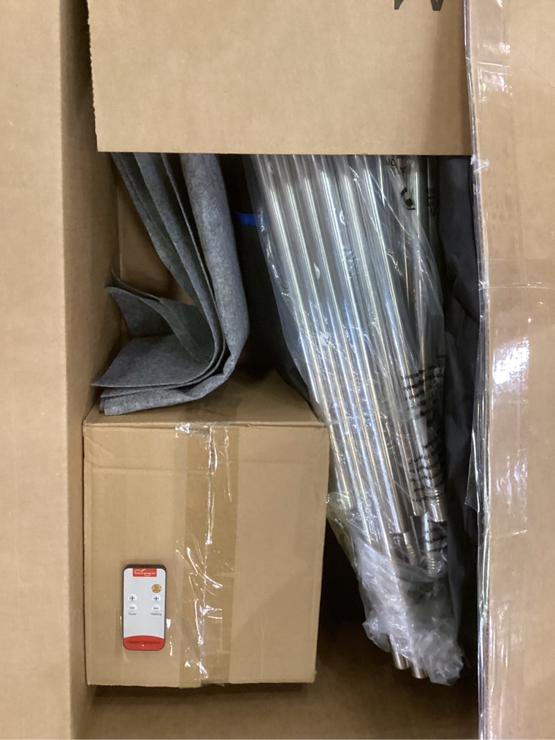 Condition photo showing As Is for Upgraded Portable Sauna Box of Relaxation, Detoxification, Steam Sauna for Home with Steamer, Pairs Remote Control, Folding Chair, 9 Levels, 2.6’ x 2.6’ x 5.9’