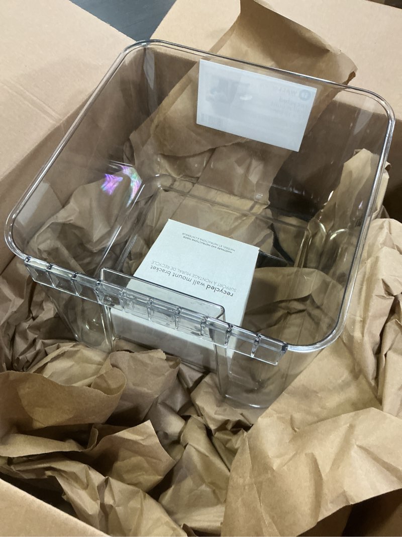 Condition photo showing Good Condition for iDesign Medium Wallspace Storage Bin and Bracket - Wall-Mounted Storage Bin - Clear - Made in USA