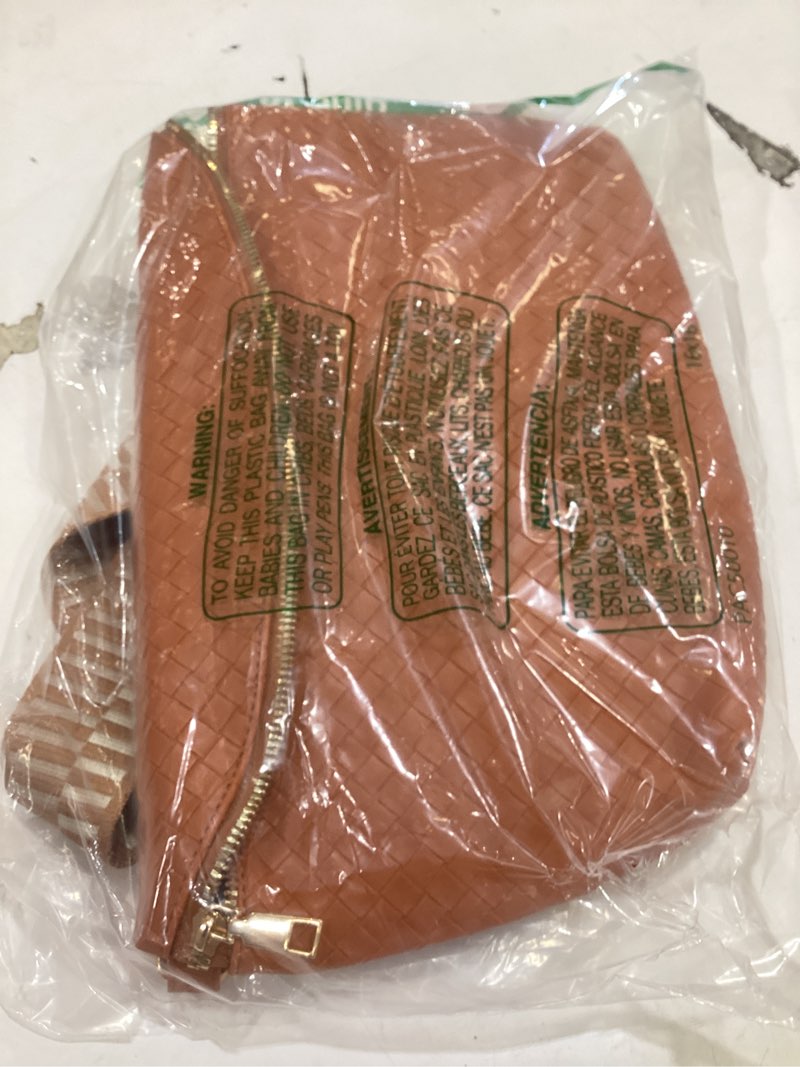Condition photo showing Good Condition for woven crossbody bags for women, large woven crossbody bag,vegan leather woven bum bag fanny pack purse for travel brown