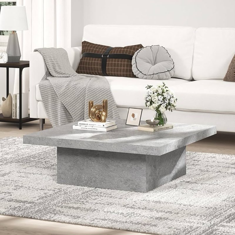 Galano Carmelo Coffee Table, Modern Industrial Top