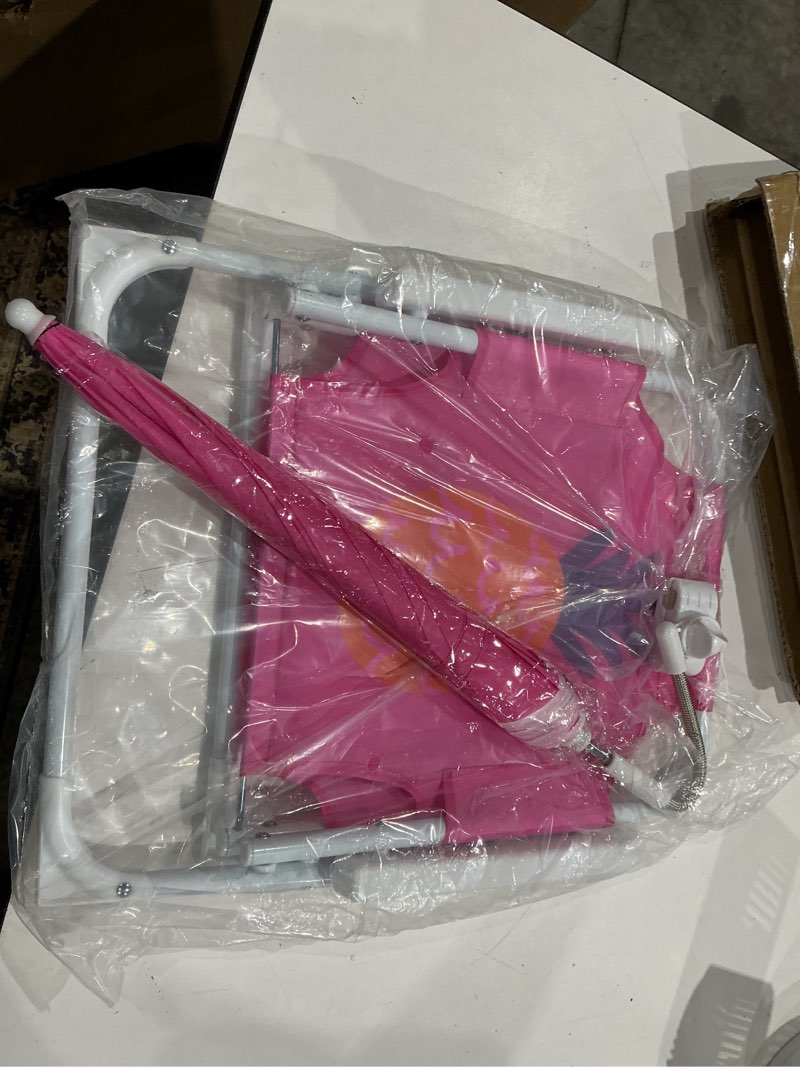 Condition photo showing Good Condition for plulon kids beach chair with umbrella folding lawn and camping chair with summer shade for beach, pool, travel and outdoor (for 1-5 years old) hot pink pineapple